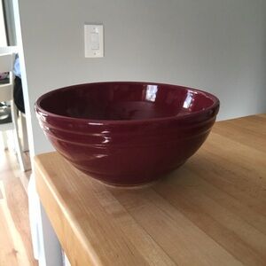Vintage Deep Red Stoneware Bowl